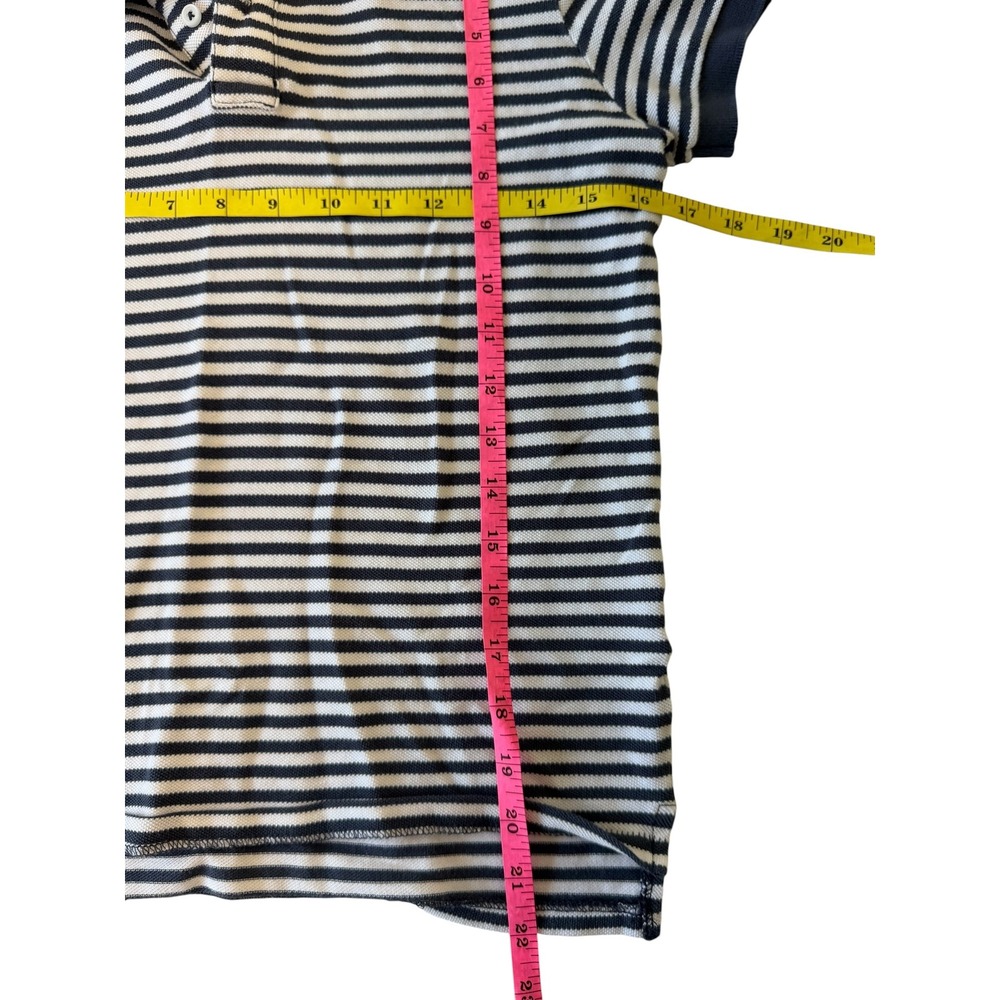 Brandy Melville Womens Navy Blue‎ Striped Polo Shirt One Size Preppy Cotton Top - Picture 4 of 8